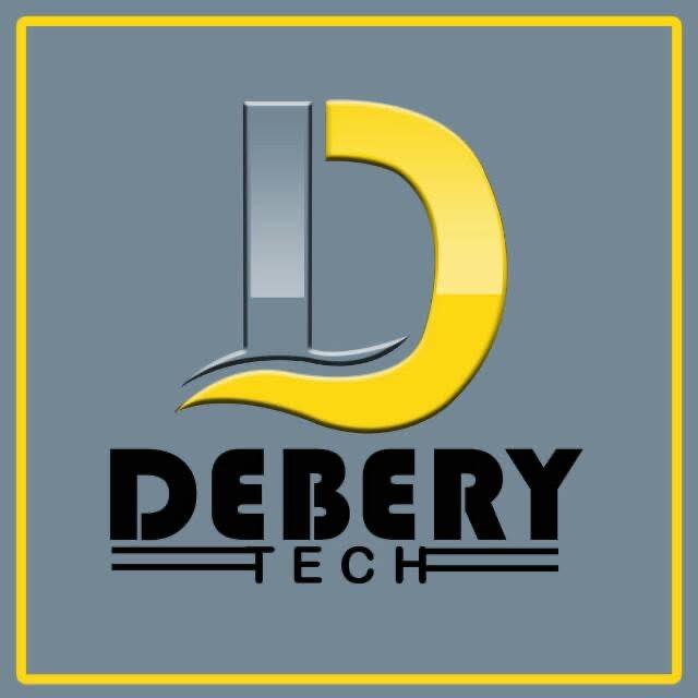 Logo Debery Tech jaune et noir, agence de communication digitale et sérigraphie à Dakar